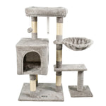 GOOPAWS 37-in Faux Fur Cat Tree & Condo with Basket