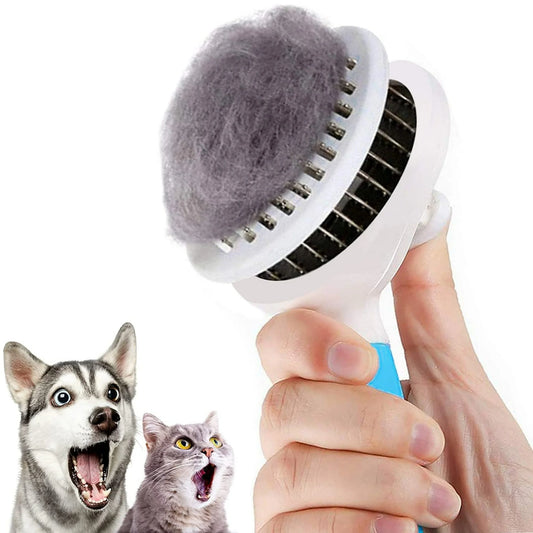 Ultimate Self-Cleaning Cat and Dog Grooming Brush - Effortlessly Remove Mats, Knots, and Loose Fur for All Coat Types