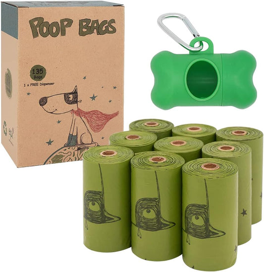 Extra Thick Biodegradable Dog Poop Bags with Convenient Dispenser - Leak-Proof & Unscented for Hassle-Free Walks