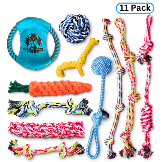 Ultimate Dog Rope Toy Pack - 11 Engaging Chew Toys for Small & Medium Puppies