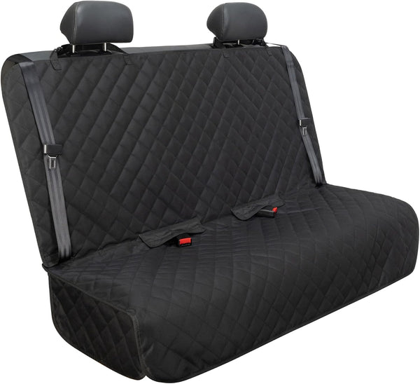 Heavy-Duty Waterproof Bench Car Seat Cover - Non-Slip Protector for Dogs, Ideal for Trucks and SUVs in Elegant Black