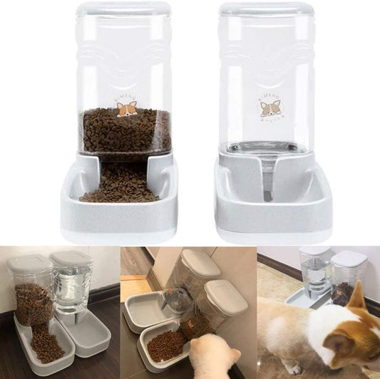Revolutionary Automatic Pet Feeder and Water Dispenser Set - 3.8L Capacity for Dogs, Cats, and Small Pets - Effortless Feeding and Hydration for Your Beloved Companions